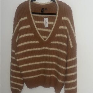 V-Neck Striped Sweater